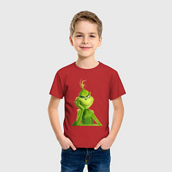 Футболка хлопковая детская Гринч что-то замышляет, цвет: красный — фото 2