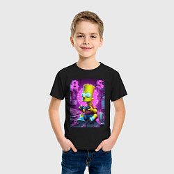Футболка хлопковая детская Bart Simpson - cool gamer, цвет: черный — фото 2