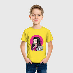 Футболка хлопковая детская Клинок рассекающий демонов Камадо Незуко, цвет: желтый — фото 2