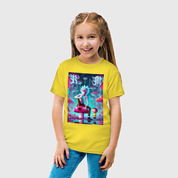 Футболка хлопковая детская Rick and Morty under the mushrooms, цвет: желтый — фото 2