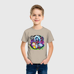 Футболка хлопковая детская Rick and Morty - we are Venom slime, цвет: миндальный — фото 2