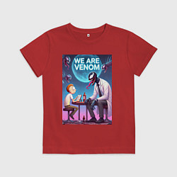 Детская футболка Беседа Морти с Риком-Веномом - нейроарт фантазия