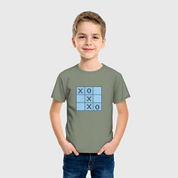 Футболка хлопковая детская Игра крестики-нолики, цвет: авокадо — фото 2