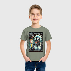 Футболка хлопковая детская Morty and Rick - meme we are Venom, цвет: авокадо — фото 2