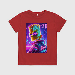 Детская футболка Cyber Bart - neon glow