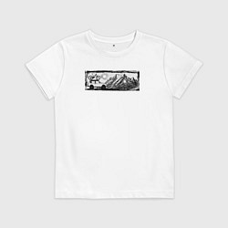 Детская футболка Внедорожник, велосипед и горы - оффроад