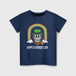 Футболка хлопковая детская Happy St Patricks day - skull, цвет: тёмно-синий