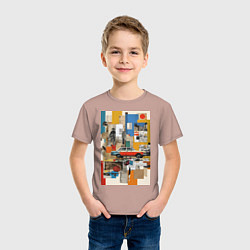 Футболка хлопковая детская Плакат с ретро автомобилем, цвет: пыльно-розовый — фото 2