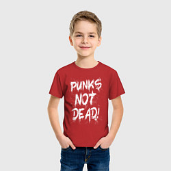 Футболка хлопковая детская Punk not dead, цвет: красный — фото 2