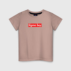 Детская футболка Сигма бой supreme style из песни мерч - тик-ток ме