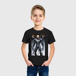 Футболка хлопковая детская Venom-Trump collaboration - ai art fantasy, цвет: черный — фото 2