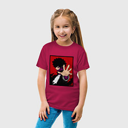 Футболка хлопковая детская Моя геройская академия Dabi, цвет: маджента — фото 2