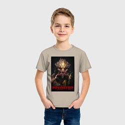 Футболка хлопковая детская Хищник - рык, цвет: миндальный — фото 2