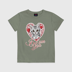 Детская футболка Котёнок в сердечке