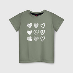 Детская футболка Hearts love hand draw