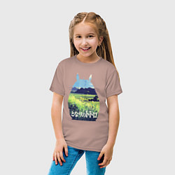 Футболка хлопковая детская Nature Totoro, цвет: пыльно-розовый — фото 2
