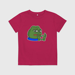 Детская футболка Пепе делает сердечко