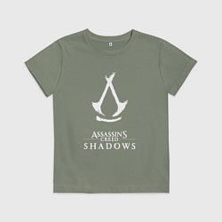 Футболка хлопковая детская Assassins creed - shadows white, цвет: авокадо