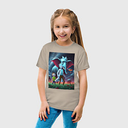 Футболка хлопковая детская Слон похожий на Рика Санчеса - прикол, цвет: миндальный — фото 2