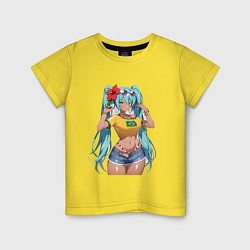 Детская футболка Miku Hatsune с цветком