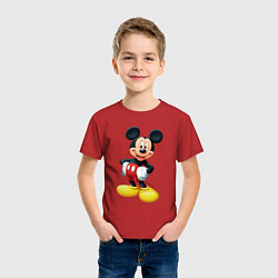 Футболка хлопковая детская Микки - мышь, цвет: красный — фото 2