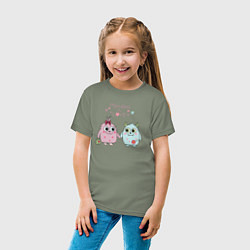 Футболка хлопковая детская Свидание монстриков, цвет: авокадо — фото 2