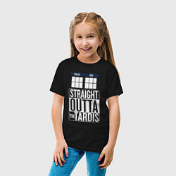 Футболка хлопковая детская Прямо из Тардиса, цвет: черный — фото 2