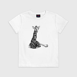 Футболка хлопковая детская Giraffe, цвет: белый
