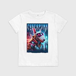 Детская футболка Dude bull terrier - cyberpunk