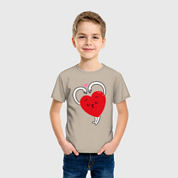 Футболка хлопковая детская Love hands, цвет: миндальный — фото 2