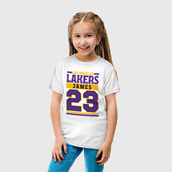 Футболка хлопковая детская Lakers - James 23, цвет: белый — фото 2
