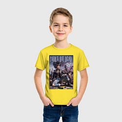 Футболка хлопковая детская Barbie - punks not dead meme, цвет: желтый — фото 2