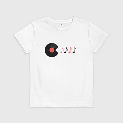 Детская футболка Pac-Man ест ноты