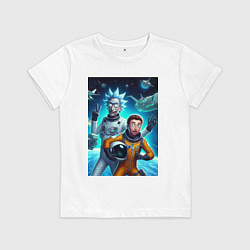 Детская футболка Космонавты Рик и Морти - нейроарт фантазия