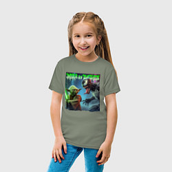 Футболка хлопковая детская Yoda vs Venom - neon glow, цвет: авокадо — фото 2