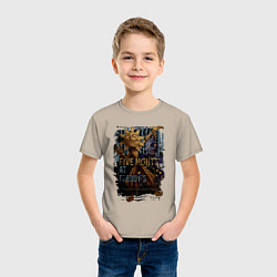 Футболка хлопковая детская Солнце и луна из аниматроников, цвет: миндальный — фото 2