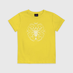 Детская футболка Паук стрекоза и жуки белые