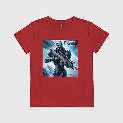 Футболка хлопковая детская Mass Effect - N7 ai art, цвет: красный