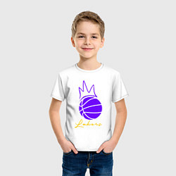 Футболка хлопковая детская Короли Лейкерс, цвет: белый — фото 2