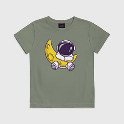 Детская футболка Космонавт и месяц