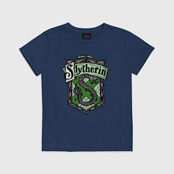 Футболка хлопковая детская Slytherin emblem, цвет: тёмно-синий