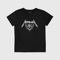 Футболка хлопковая детская Metallica - crazy skull, цвет: черный