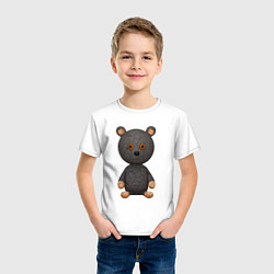 Футболка хлопковая детская Плюшевый медведь игрушка, цвет: белый — фото 2