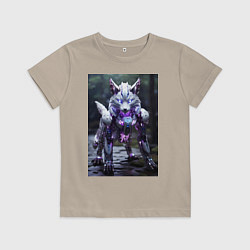 Детская футболка Киборг лиса с неоновой подсветкой