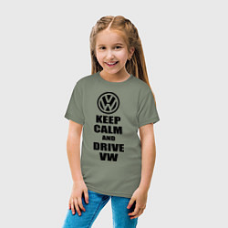 Футболка хлопковая детская Keep Calm & Drive VW, цвет: авокадо — фото 2