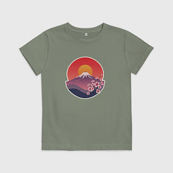 Детская футболка Гора Фудзи с сакурой