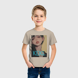 Футболка хлопковая детская Mood girl kekl, цвет: миндальный — фото 2