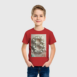 Футболка хлопковая детская Ландыши девушкам на 8 марта, цвет: красный — фото 2