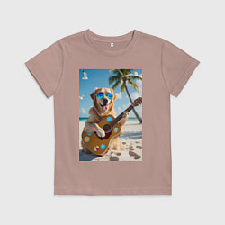 Детская футболка Собака играет на гитаре