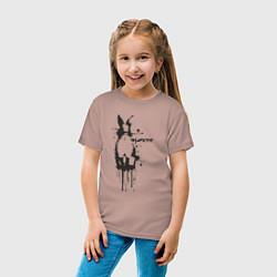 Футболка хлопковая детская Banksy bunny, цвет: пыльно-розовый — фото 2